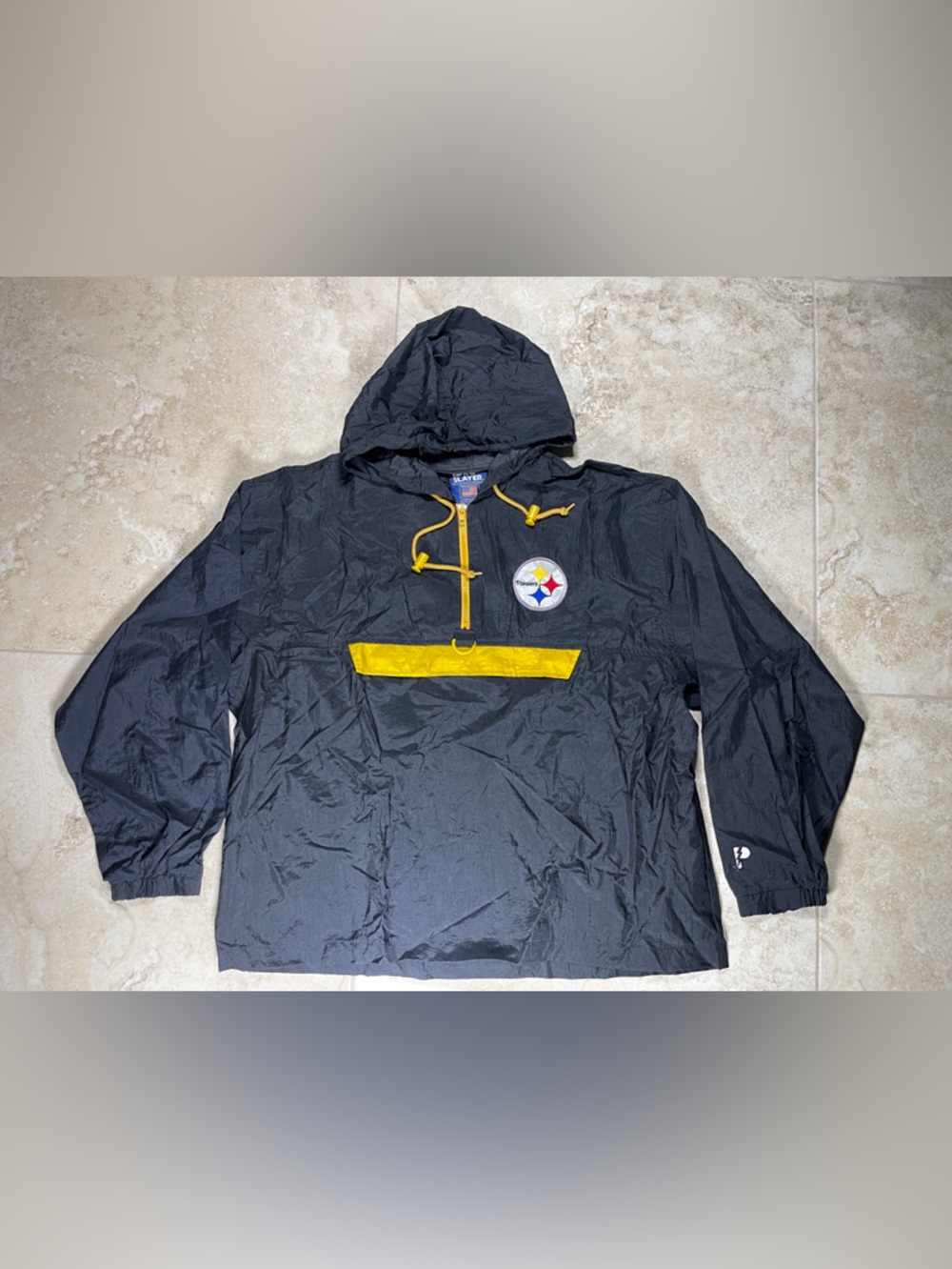 Vintage Pro Player Pittsburgh Steelers Quarter-Zip Windbreaker Large